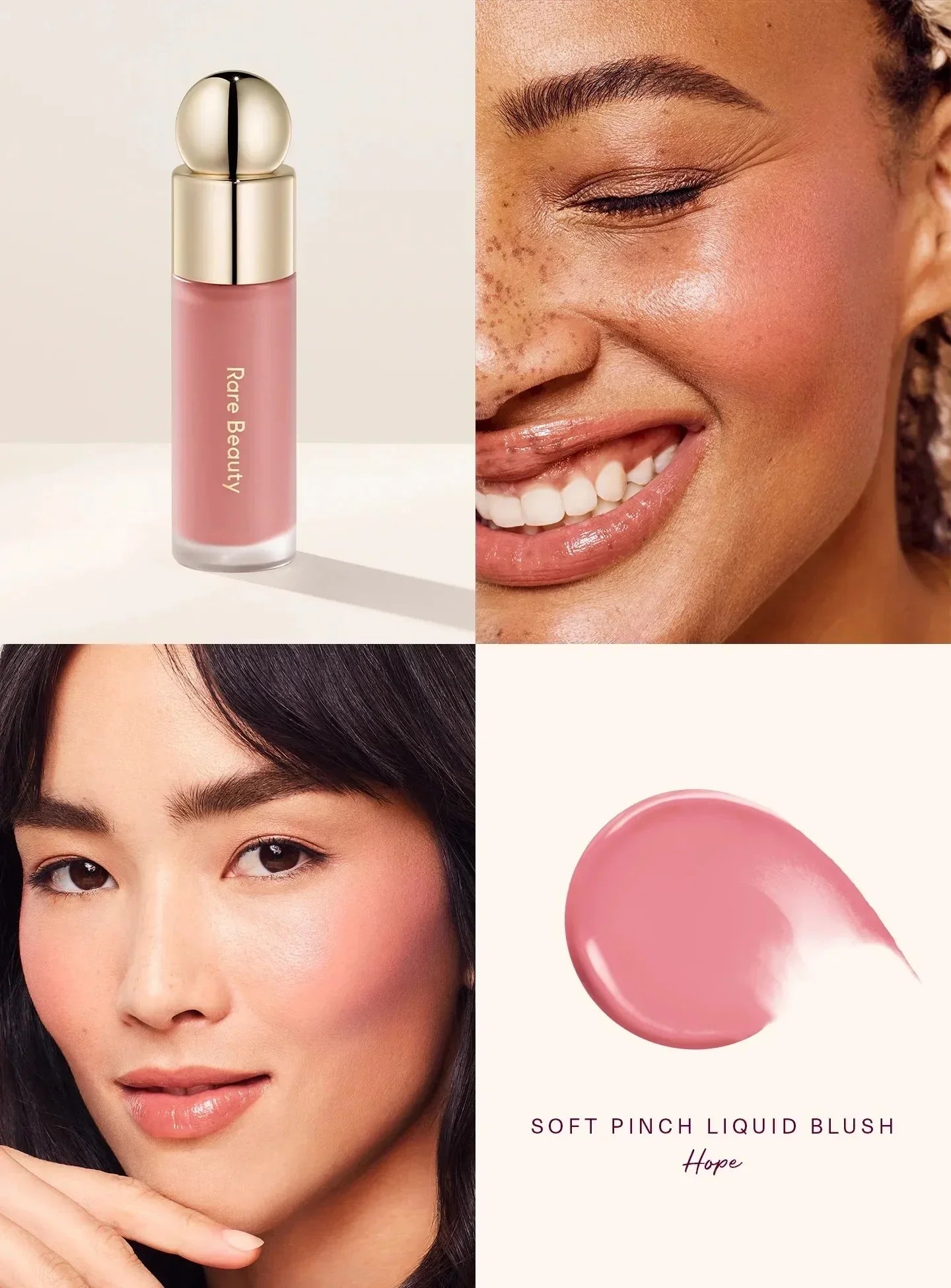 Rare Beauty Love Encourage Believe Virtue Hope Grateful Happy Joy Lucky Worth Blush Plump Seamless High-impact Weightless Makeup
