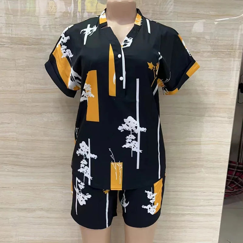 Ensemble Mode Africaine 2 Pièces Femme | Chemisier & Pantalon Droit | Tenue Coordonnée Été