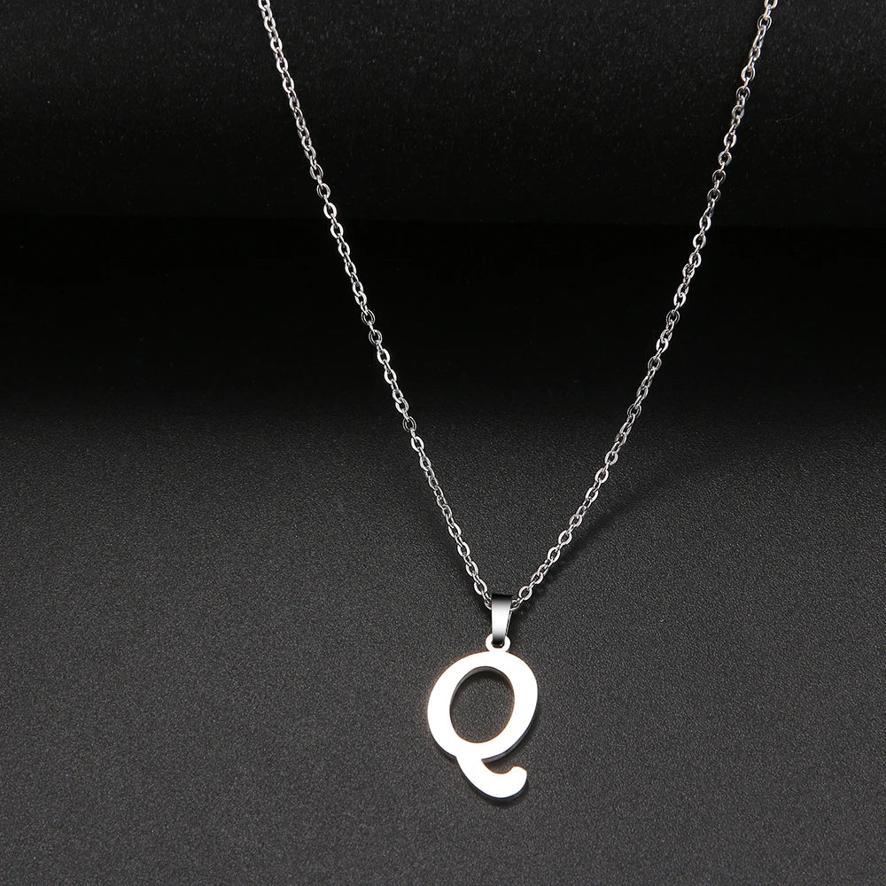 Collier Initiale Grand Alphabet A-Z | Acier 316L Minimaliste | Pendentif Femme | Cadeau Bijou