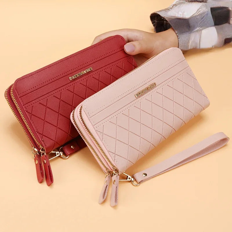 Portefeuille Long Femme | Gland Décoratif | Porte-Monnaie & Porte-Cartes | Cuir PU | Clutch