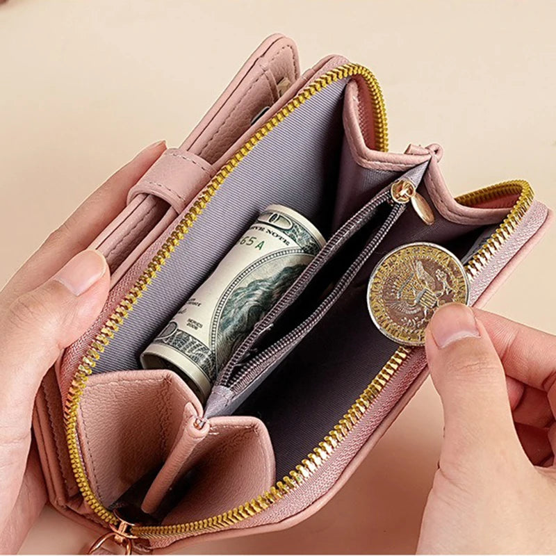 Women's Wallet with Zip Coin Pocket PU Leather Purses for Women Lychee Pattern Wallets and Handbags Money Bags Simple Billfold