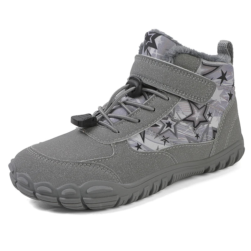 Bottes de Neige Enfants Pieds Nus | Bout Large | Imperméables Fourrure | Froid Extérieur | Garçons & Filles