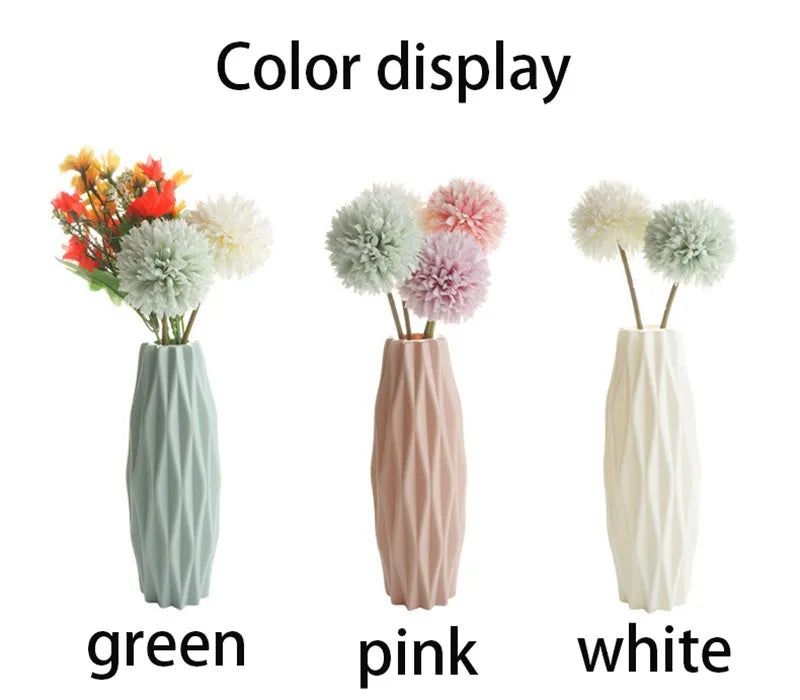 Vase Plastique Imitation Céramique Blanc | Style Nordique | Mariage & Décor Chambre & Bureau