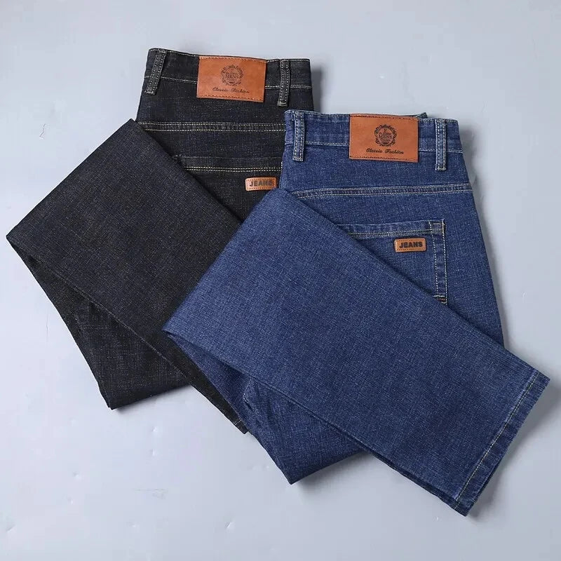 Jean droit légèrement extensible pour homme | Taille mi-haute