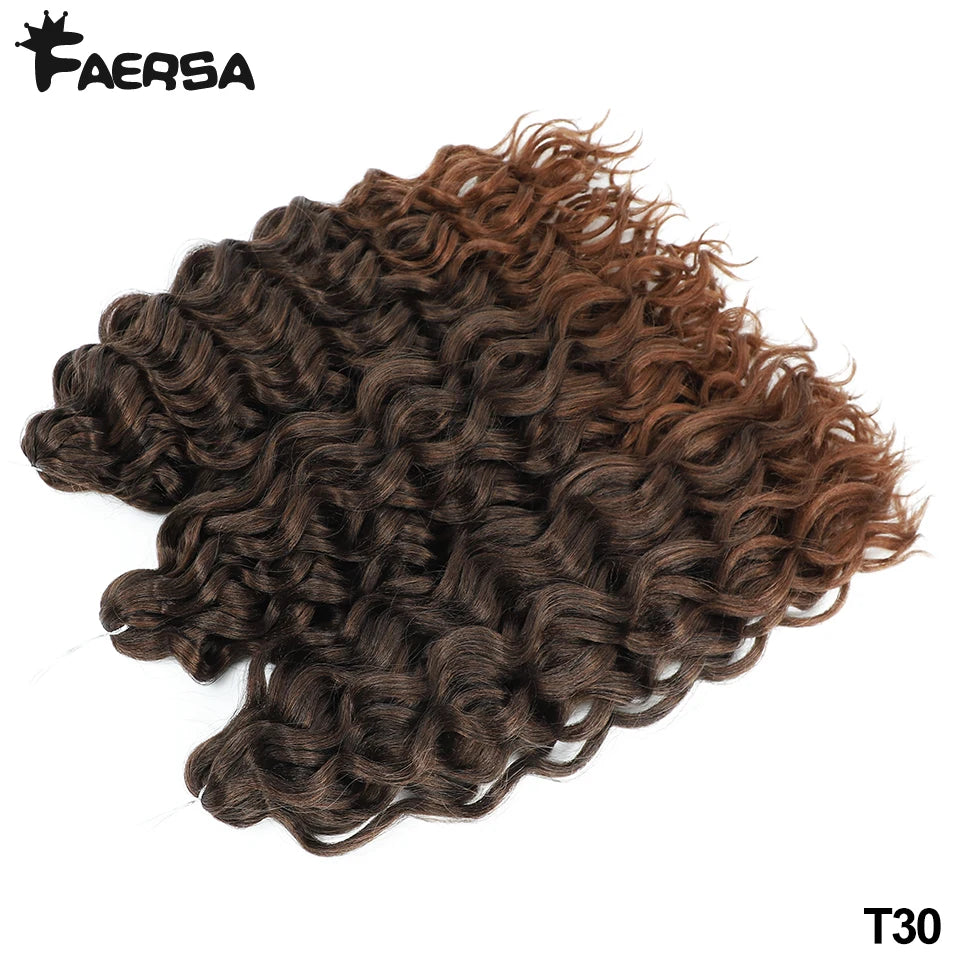 Deep Wavy Twist Crochet Hair Afro Curls Water Wave Crochet Braids Synthetic Curly Braiding Hair Extensions For Women 18 24 Inch