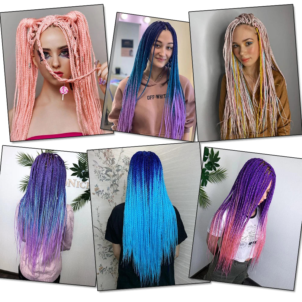 Tresses Senegalese Twist Crochet 24 Pouces | Dreadlocks Synthétiques | 30 Racines | Extensions Femme