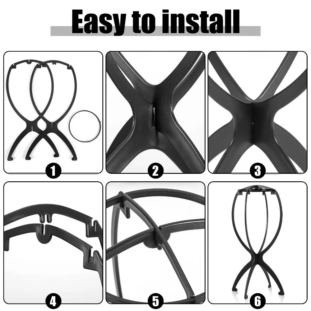 2 foldable wig stands, plastic portable hat display stand, durable barber shop fashion model stand, Wig racks