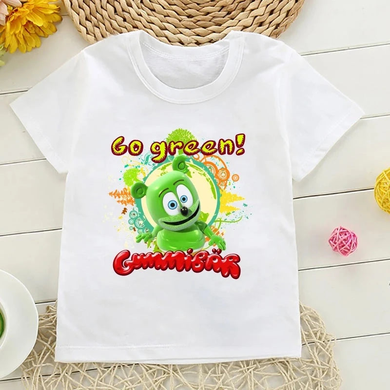 Boys T-shirts Size 2-10T Baby Boys Girls Gummy Bears T-Shirt Cartoon Funny Casual Kids Clothes Summer Harajuku Children's Clothing