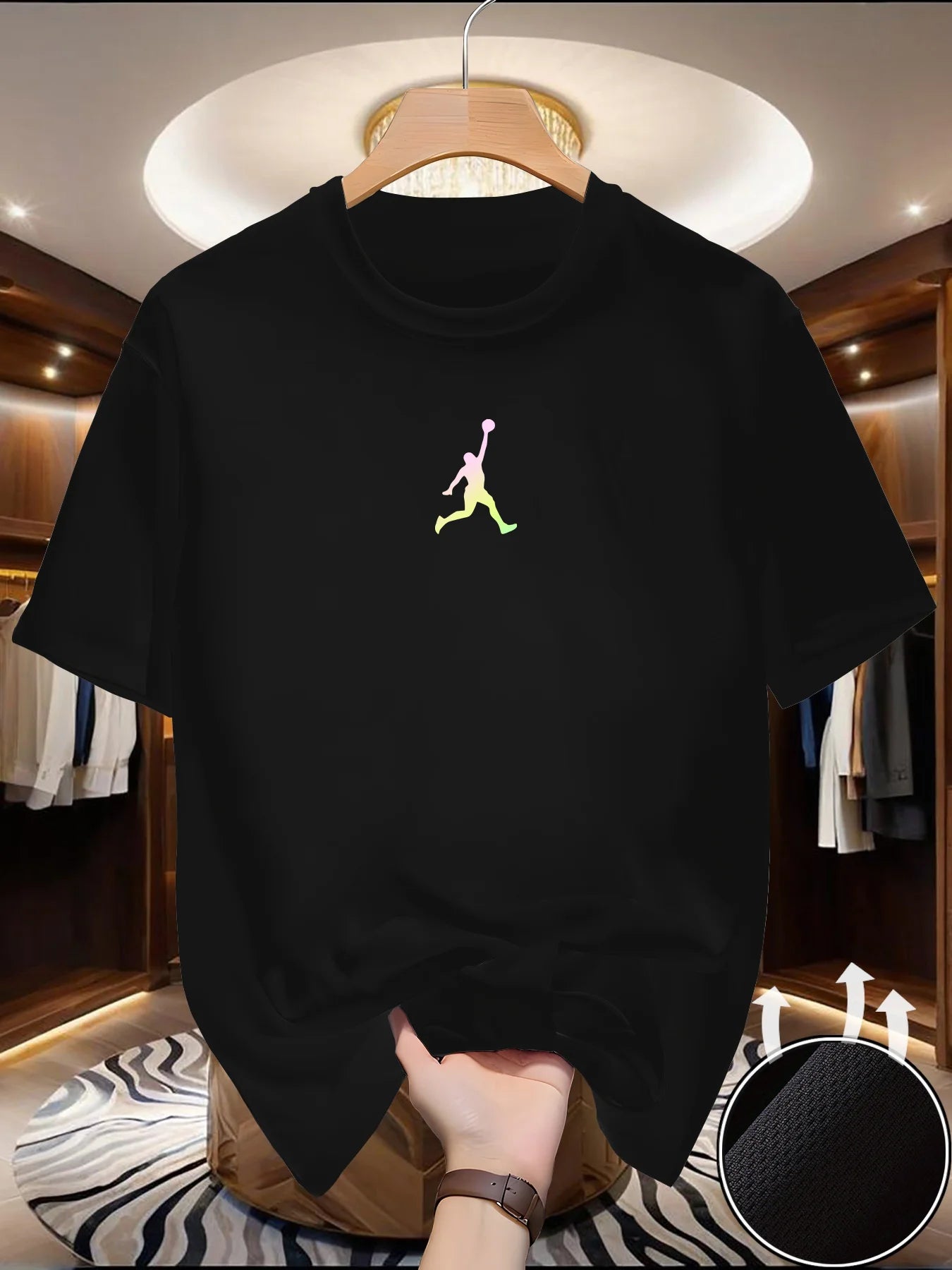 Trendy  short-sleeved T-shirts for men and women, popular summer style, versatile, slim-fitting printed round neck tops