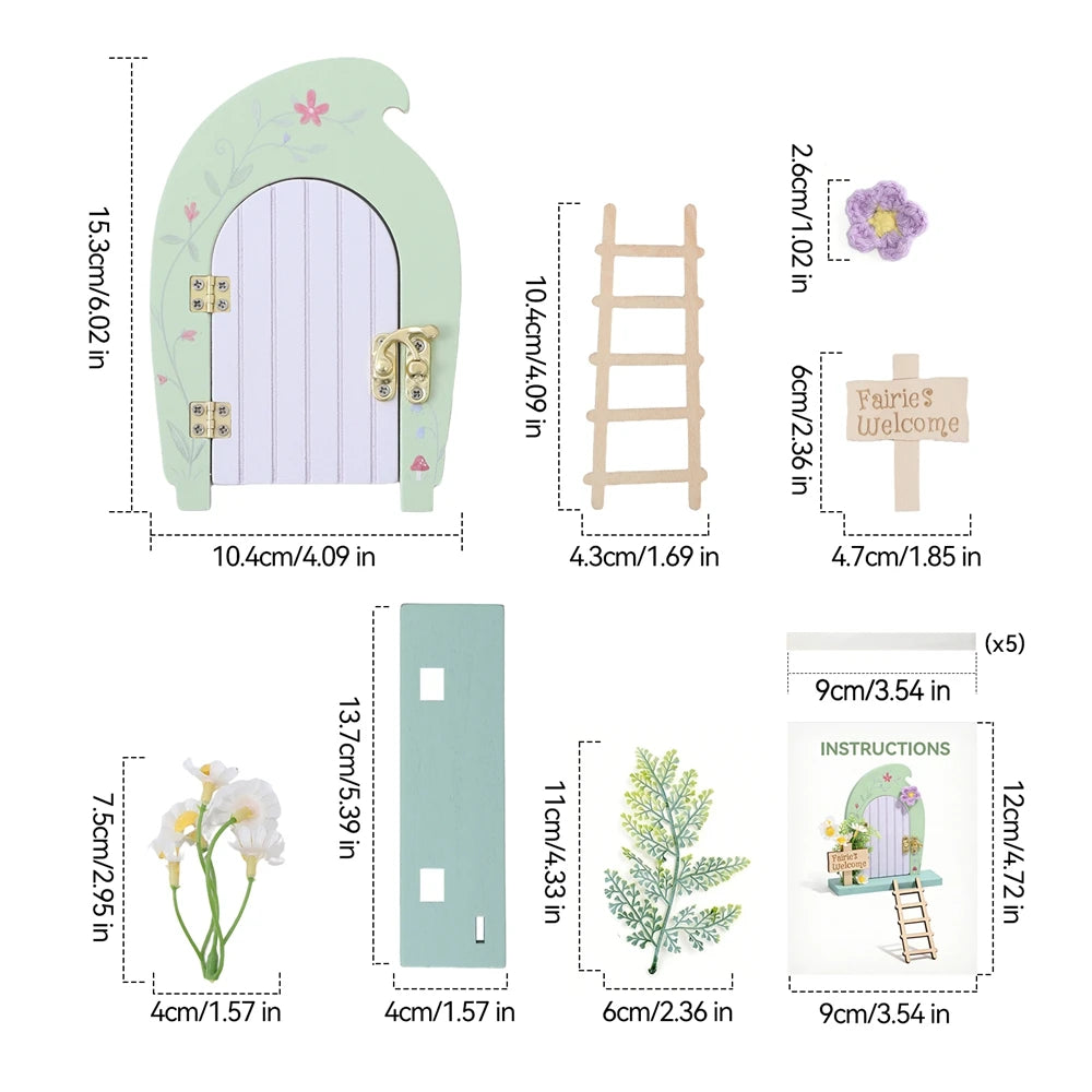 Porte Miniature Fée en Bois | Décoration Chambre Enfant & Jardin | Accessoire Conte de Fées
