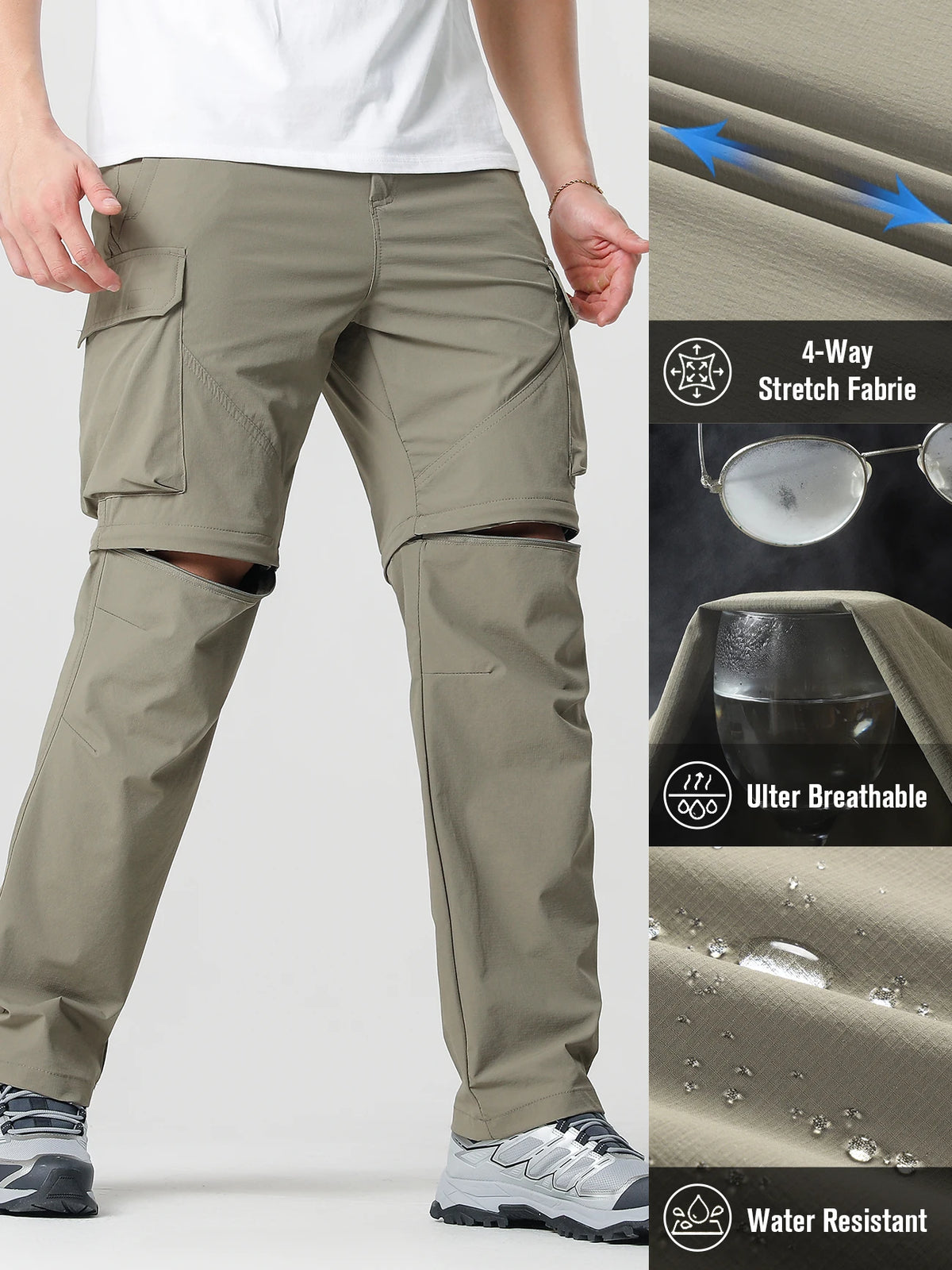 Pantalon cargo léger pour homme | Nylon et élasthanne