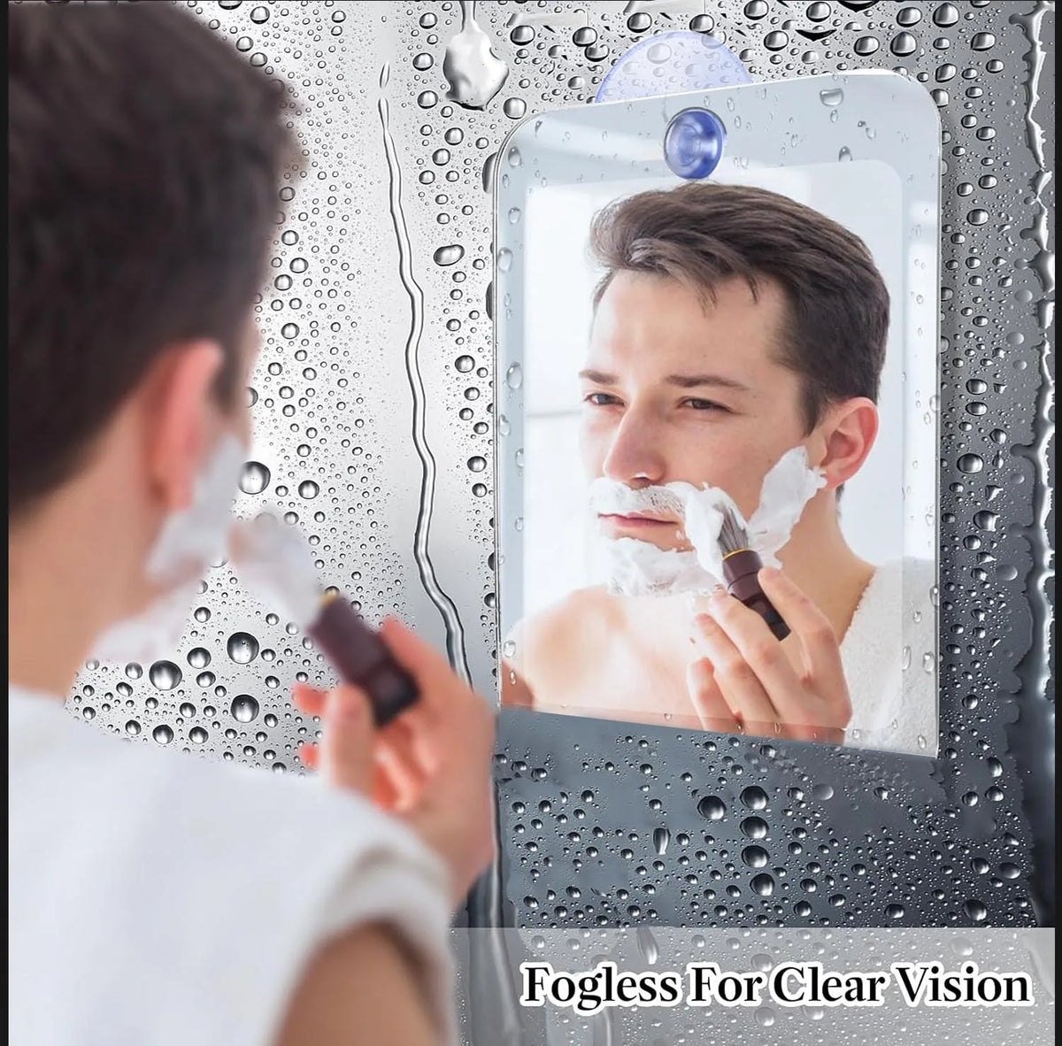 Miroir Acrylique Ventouse Douche | Antibuée | Portable Voyage | Maquillage & Rasage Salle de Bain