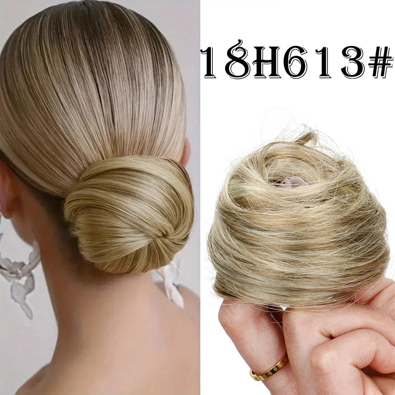 WIGSIN Synthetic Messy Donut Hair Buns Updo Chignon With Elastic Hair Extension for Women Daily Lazy Hair Accessories