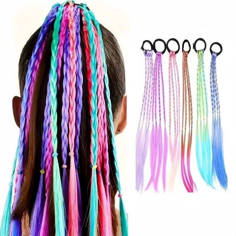 Lot de 6 Bandeaux Tressés Gradient | Accessoire Cheveux Enfant & Adulte | Couleurs Arc-en-Ciel