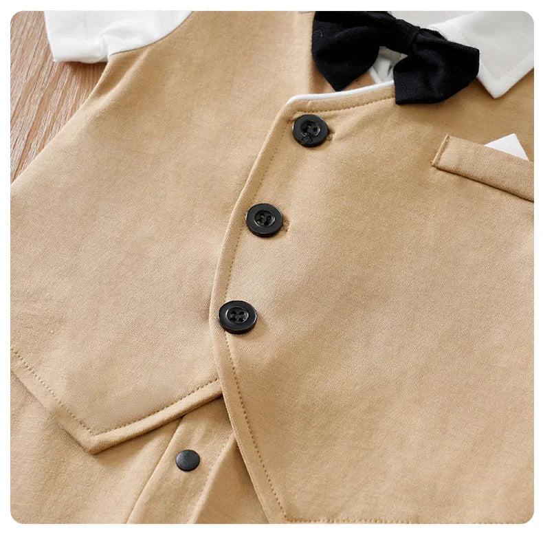 Body Bébé Style Gentleman | Coton Doux Confortable | Manches Courtes | Fille & Garçon | 0-18 Mois (v2)