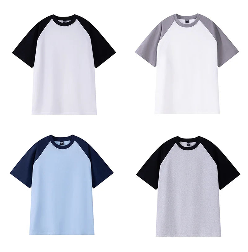 T-Shirt Homme Oversize Heavy | 240g Coton Pur | Manches Courtes | Bicolore | Casual Loose