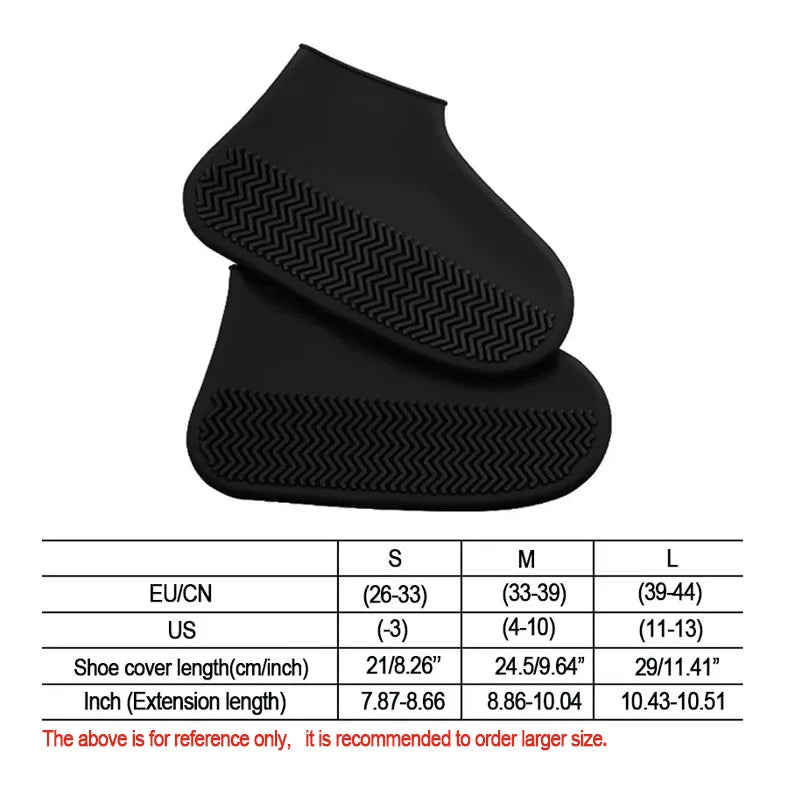 Couvre-Chaussures Pluie Silicone | Imperméable Antidérapant Réutilisable | Adulte & Enfant | Portable