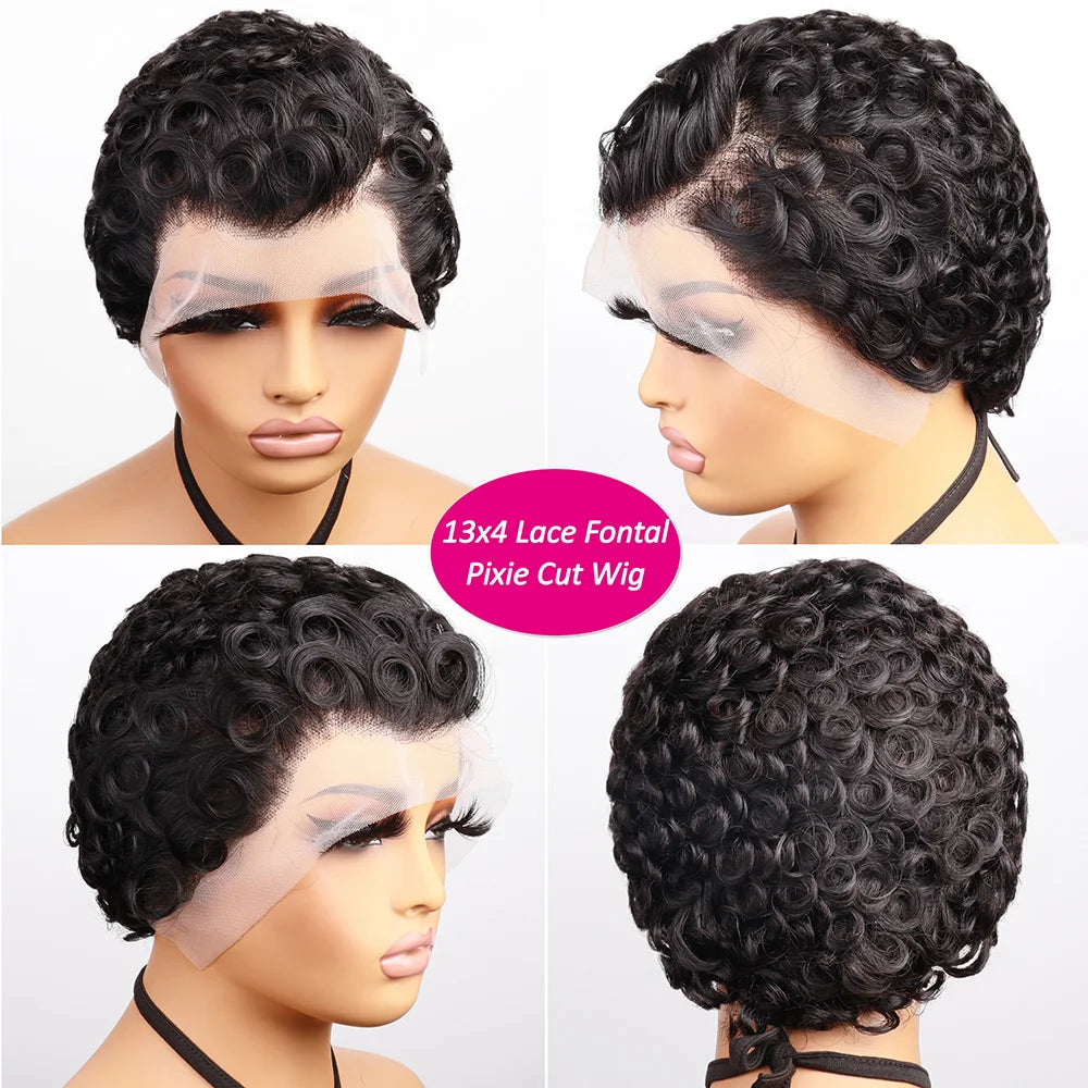 Perruque Body Wave Pixie Cut | 13x4 HD Lace Front | Glueless | Pré-Pluçuée | Cheveux Humains | Femme