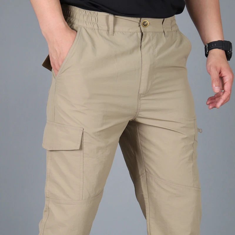 Men's Summer Tactical Cargo Pants Lightweight Casual Waterproof Trousers Casual Pants Wear-resistant Multi-pocket Outdoor Hiking