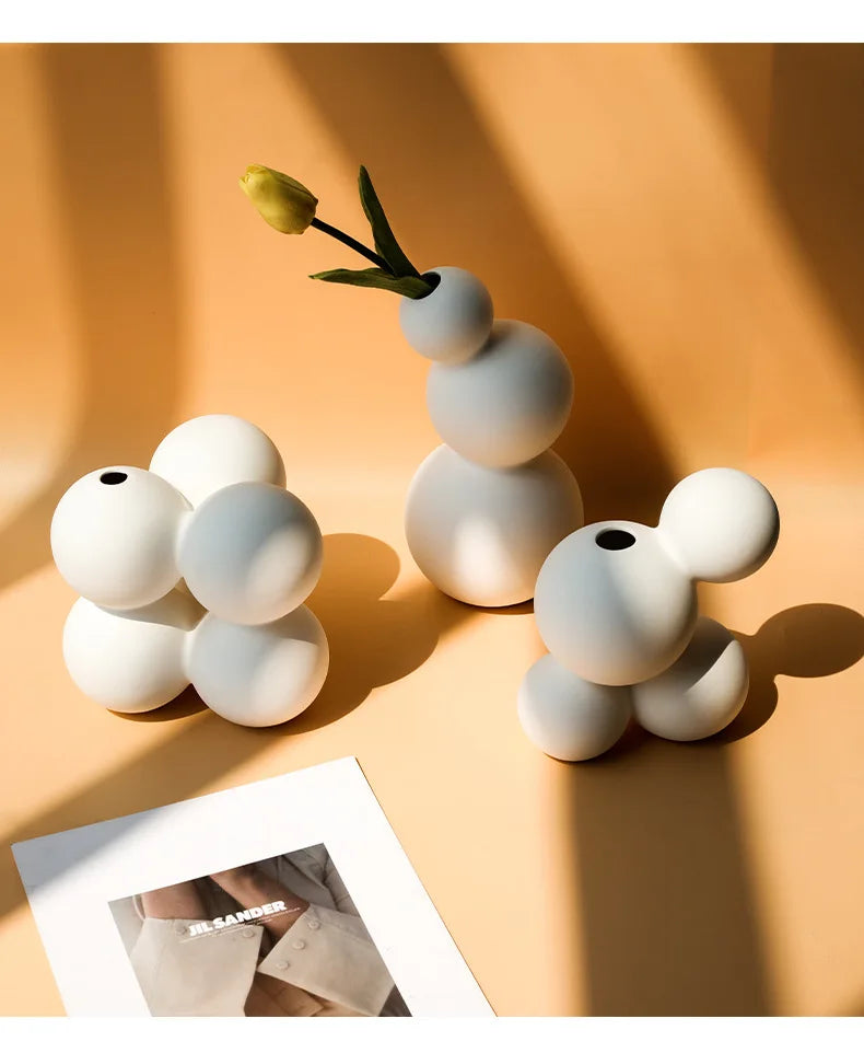 Vase blanc en céramique | Décoration de table