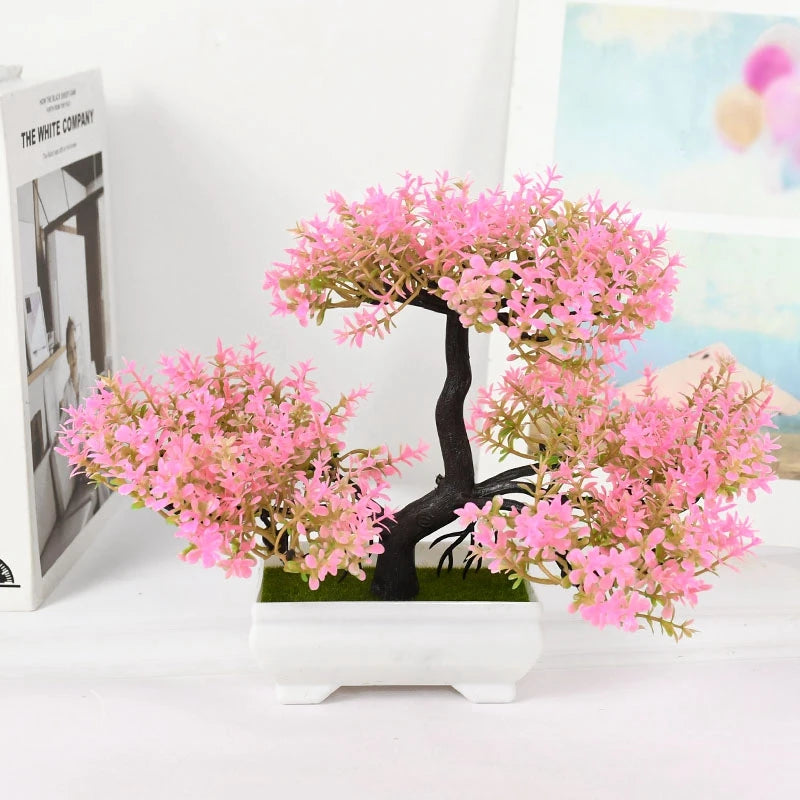 Bonsaï Artificiel Pot | Arbre Faux Fleurs | Décoration Bureau, Salon & Hôtel