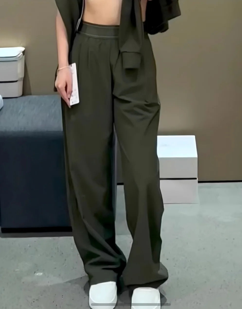 Pantalon Large Séchage Rapide Taille Haute Femme | Élastique Léger | Entraînement Casual Été