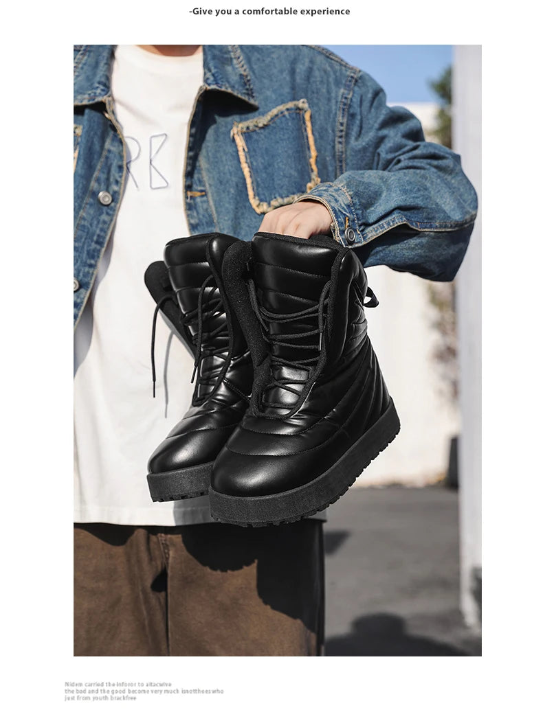 Chaussures Hiver Homme 2025 | Pantoufles Chaudes Imperméables | Peluche Antidérapant | Sneakers Neige