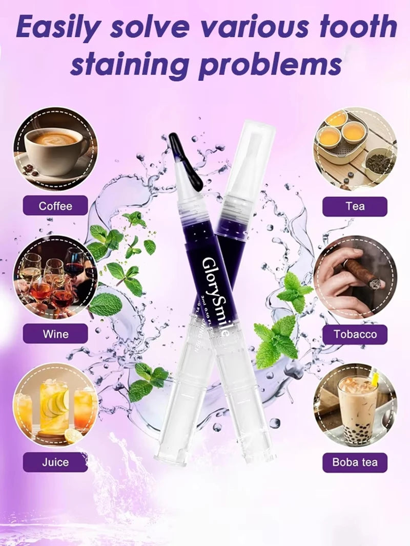 Magical Purple Teeth Whitening Pen, Fresh Breath, Stain Removal, Toothpaste, Oral Deep Cleaning, Teeth Cleaning Essence, Oral Care