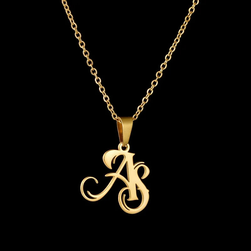Collier Prénom Personnalisé 365 | Lettre Initiale Acier Inoxydable | Pendentif Charme | Cadeau Bijou Femme