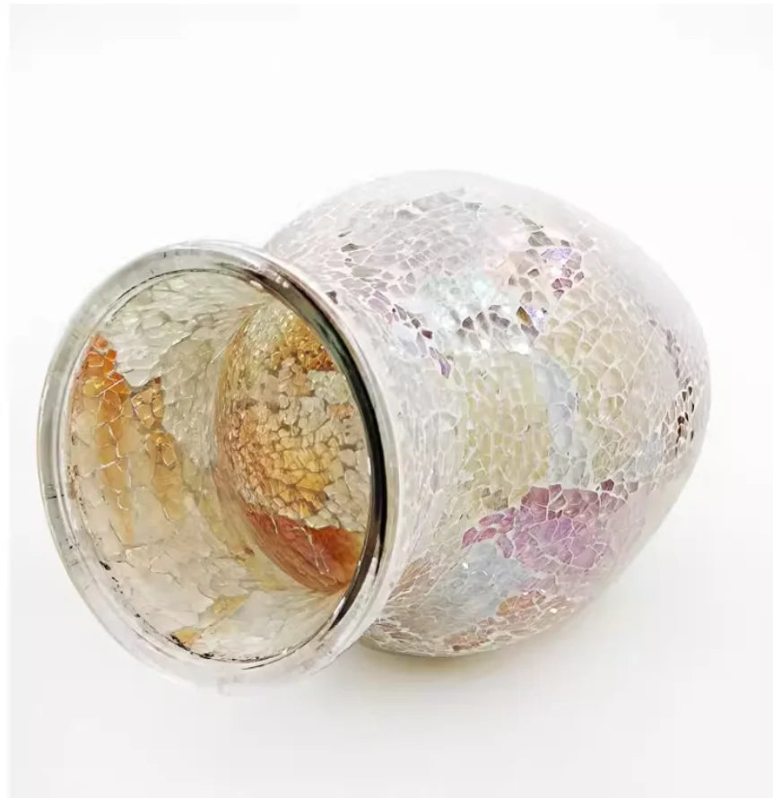 Vase Bohème Mosaïque Verre | Style Européen | Décoration Salon, Chambre & Entrée