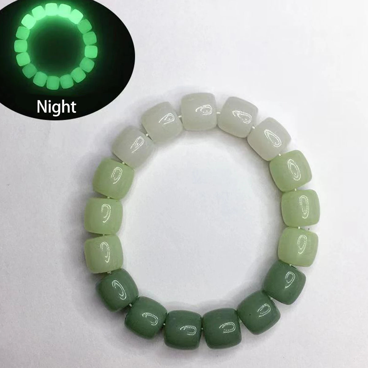 Bracelet Lumineux Pierre Naturelle | Fluorescent Lueur Nuit | Bijou Couple Femme & Homme