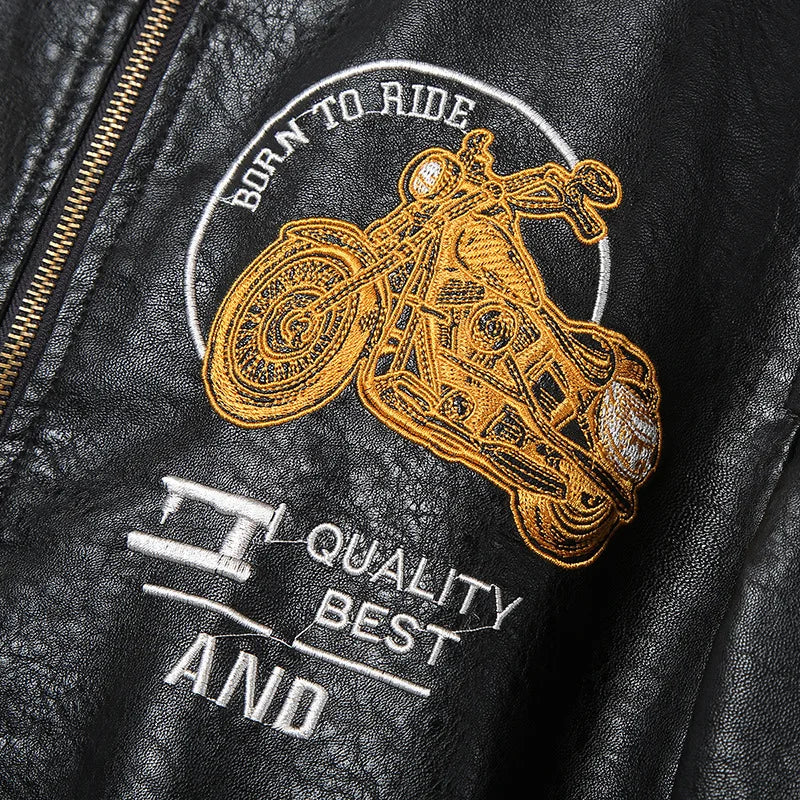PU Leather Motorcycle Jacket Men Autumn Winter Plush Washed Retro Motorcycle Jacket Motorcycle Accessories Moto Jacket Men