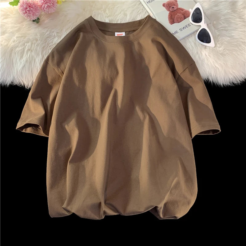 T-shirt ample uni en coton pour homme | Manches courtes | S à 5XL