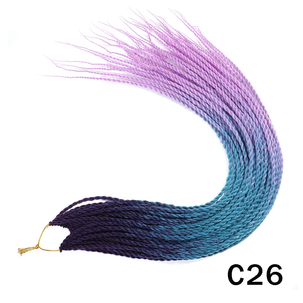 Tresses Senegalese Twist Crochet Synthétiques 24 Pouces | Brun | 30 Racines | Extensions Femme