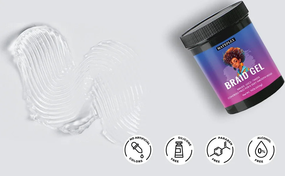 Braid Gel for Perfectly Styled Braids Twists Long Lasting Hair Braiding Gel Styling Control Smooth Non-Flaking Twist Styling Wax