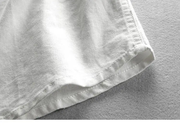 Chemise ample en coton et lin pour homme | Manches longues | M à 7XL