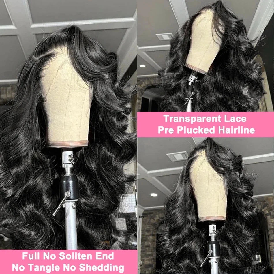 Perruque Body Wave HD Transparent | 30-40 Pouces | 360 & 13x4 & 13x6 Lace Front | Pré-Pluçuée | Femmes Noires