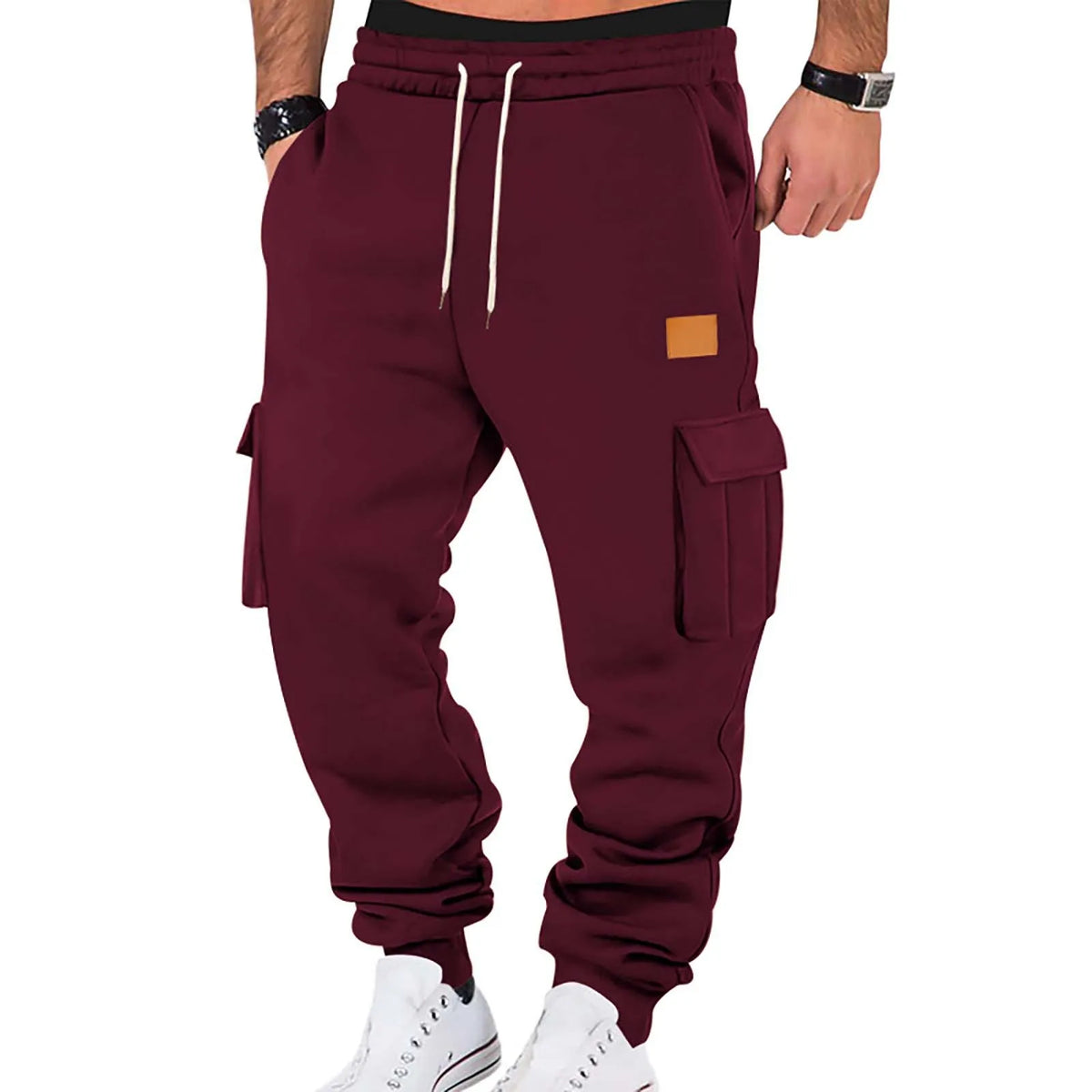 Men's Cargo Pants 2025 New Casual Loose Autumn Winter Straight Baggy Pants Multi-Pockets Solid Color Printing Sweatpants