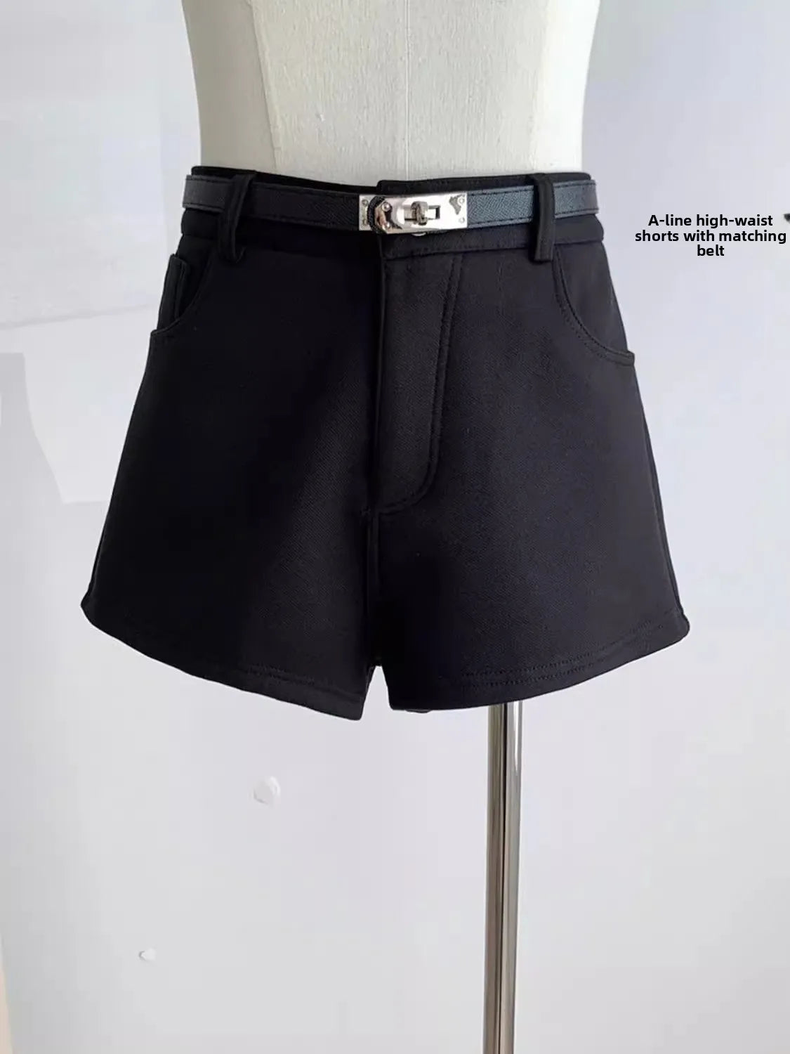 High Waist A-Line Wide Leg Pants Women's Casual Shorts Spring 2025 Korean Style Retro Elegant Outerwear Hot Pants