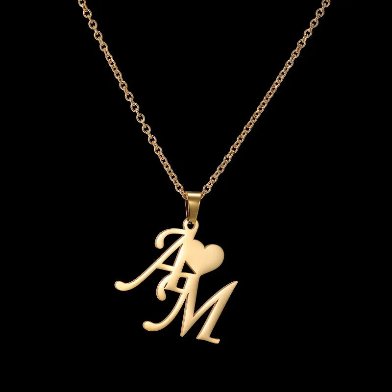 Collier Prénom Personnalisé 365 | Lettre Initiale Acier Inoxydable | Pendentif Charme | Cadeau Bijou Femme