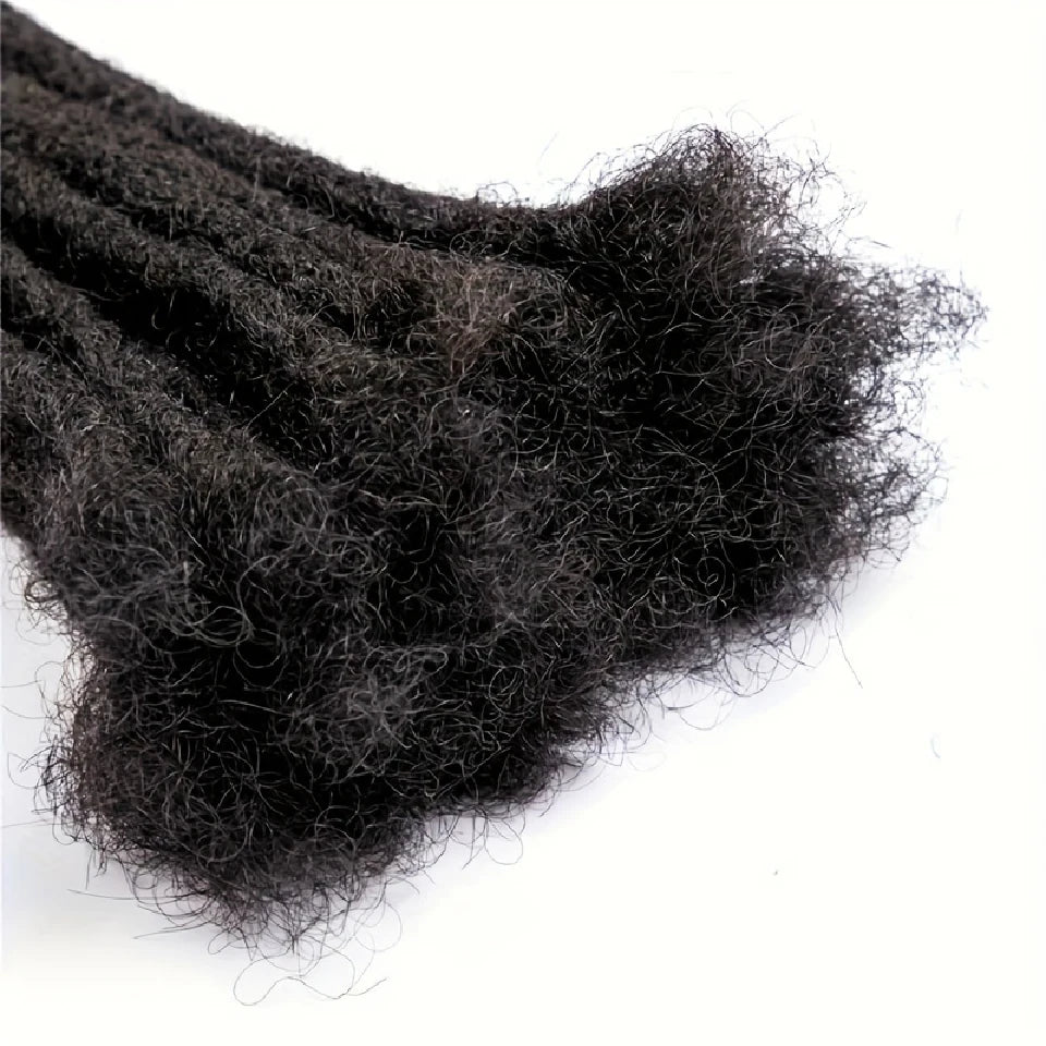 100% Real Human Hair Dreadlock Extensions for Men/Women, Fully Handmade Human Hair Locs Extension, 8-24 Inch, 0.8 cm Width, 10-40 Pcs