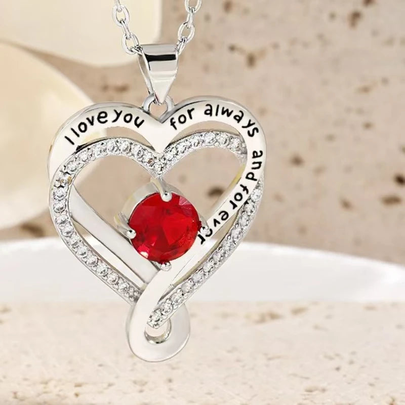 Elegant Style Heart-Shaped Pendant Necklace Hollow Design Mother's Day Gift Party Suitable for Best Friends Without Box