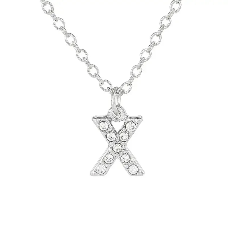 Fashionable Shiny A-Z Letter Pendant Charm Necklace 26 Initial Alphabet Name Clavicle Chain Party Jewelry Gift