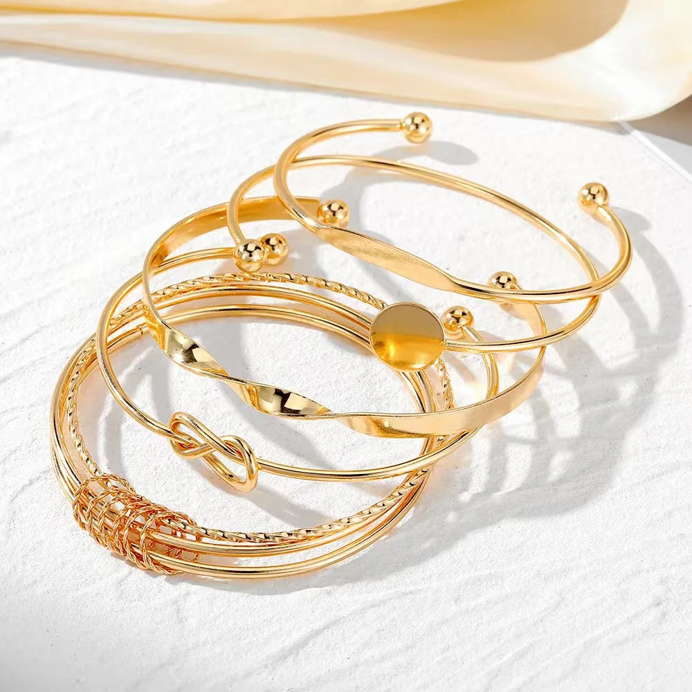 Trendy Multilayer Bracelets for Women Elegant Delicate Twist Sparkling Adjustable Bangles Jewelry Couples Gifts