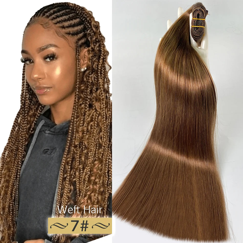 Tissage Weft Remy Européen | Lisse & Bouclable | Blonde Naturelle | 18-30 Pouces | Extensions Salon