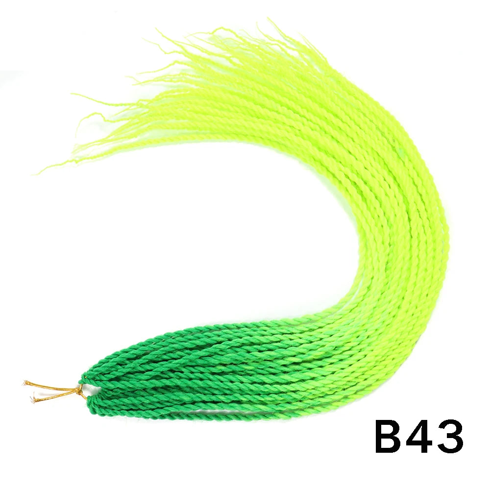 Tresses Senegalese Twist Crochet Synthétiques 24 Pouces | Brun | 30 Racines | Extensions Femme