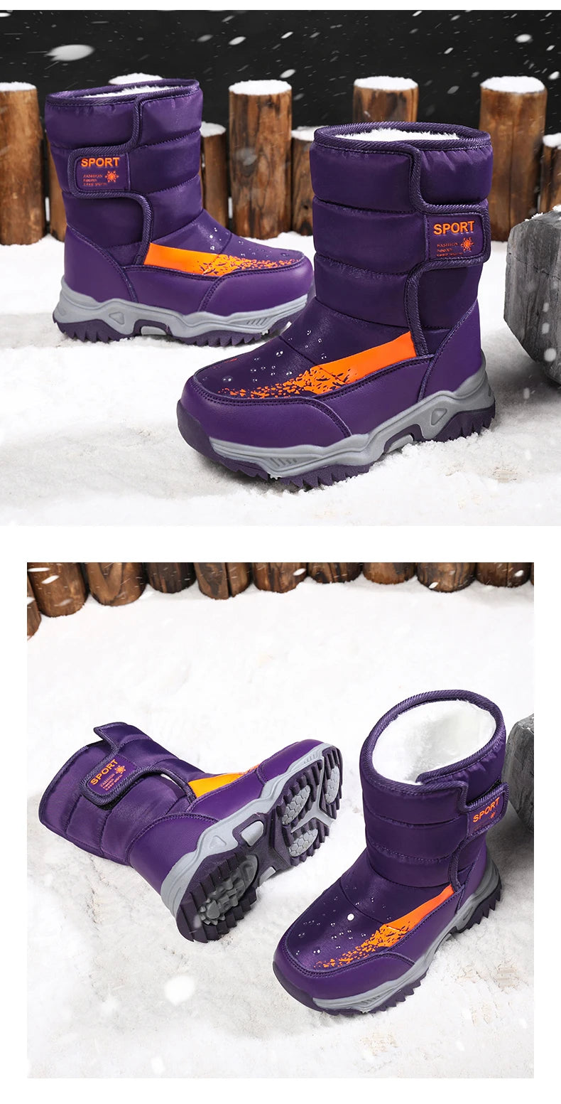 Bottes de Neige Enfants Princesse Élégantes | Imperméables Peluche | Garçons & Filles | Hiver Outdoor