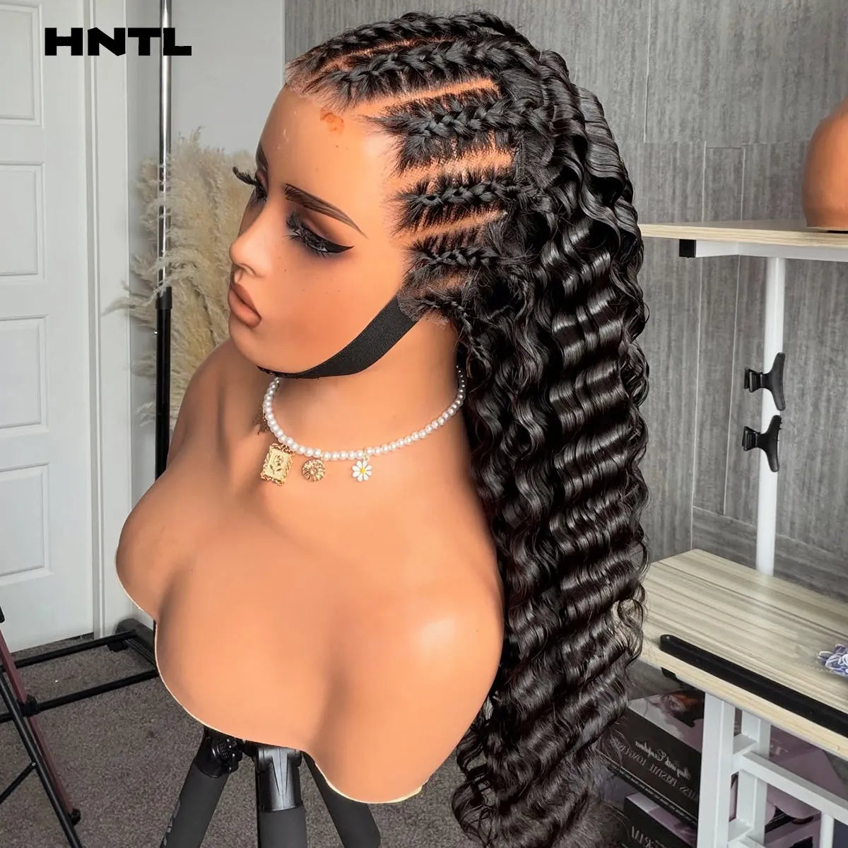 Pre-Braided 13x6 HD Lace Front Wear and Go Glueless Wig Human Hair Deep Wave 13x4 Lace Frontal Drawstring Glue-Free Wigs for Women