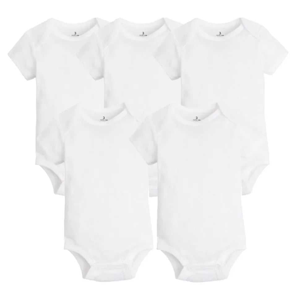 5PCS/Set Fashion Baby Clothes Set Cotton Soft Short Sleeve Summer Girls Bodysuit Newborn Toddler Body Bebe Jumpsuit Clothing