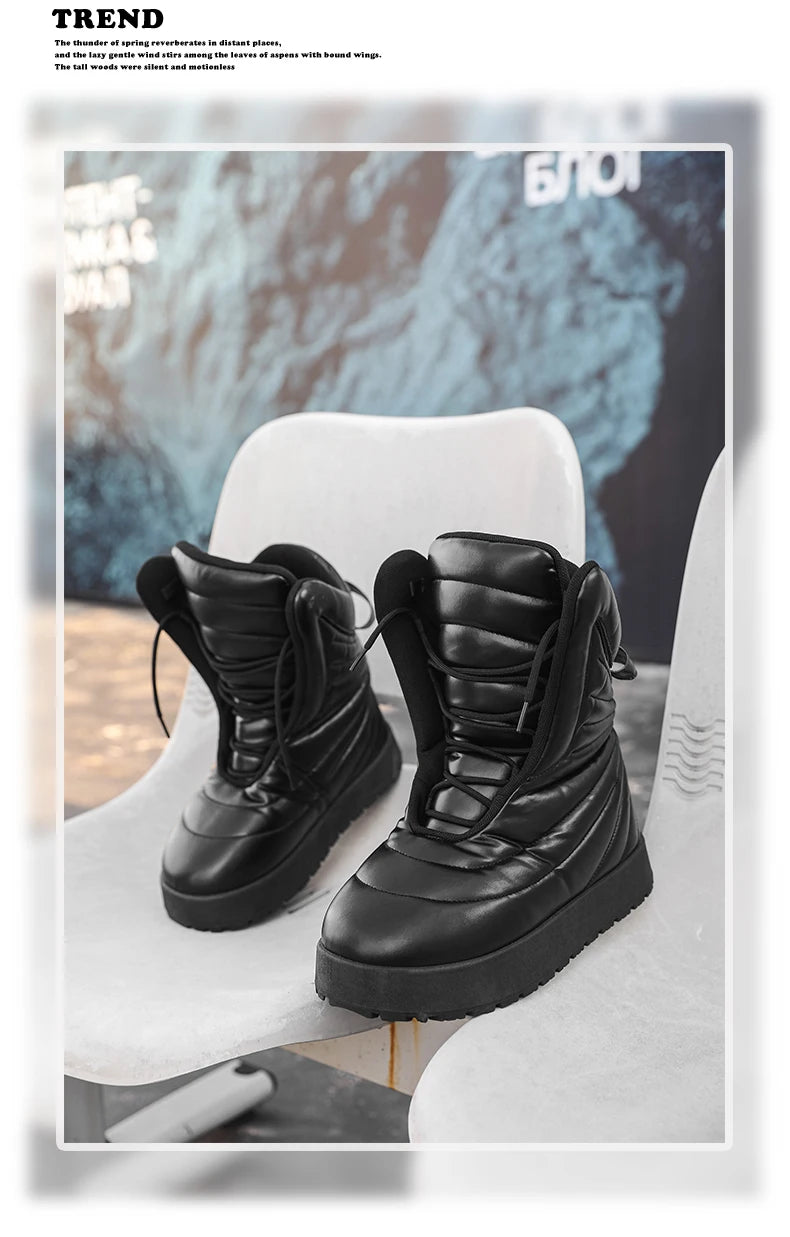Chaussures Hiver Homme 2025 | Pantoufles Chaudes Imperméables | Peluche Antidérapant | Sneakers Neige